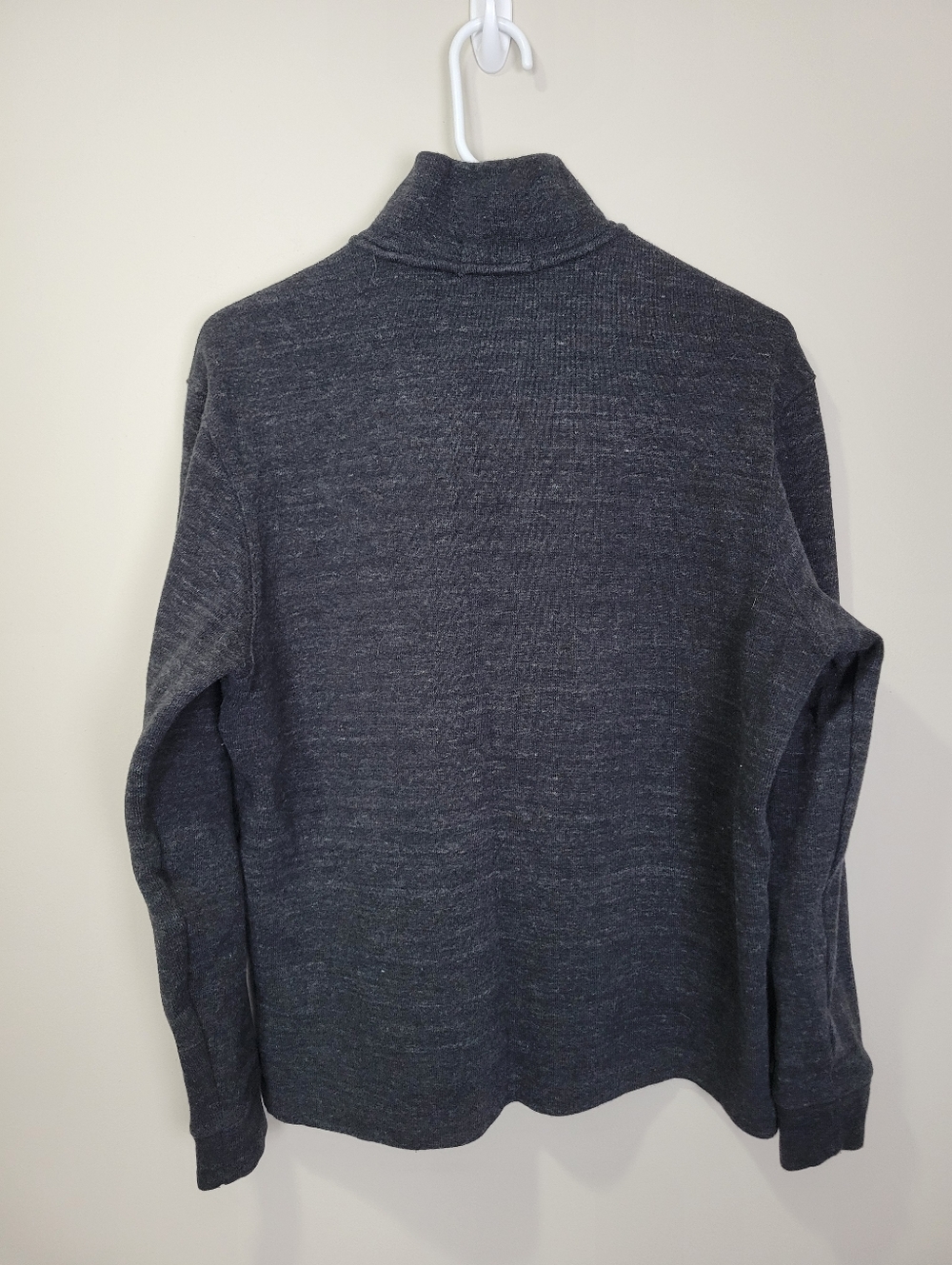 Polo Ralph Lauren Mens Medium Quarter Zip Pullover Sweater Gray Pony Logo - Picture 7 of 9